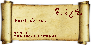 Hengl Ákos névjegykártya