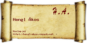 Hengl Ákos névjegykártya